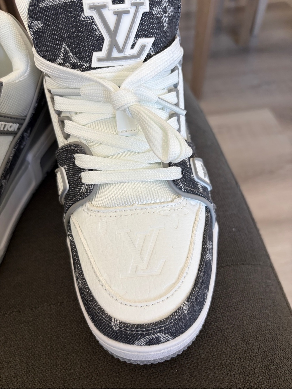 White and black sneakers